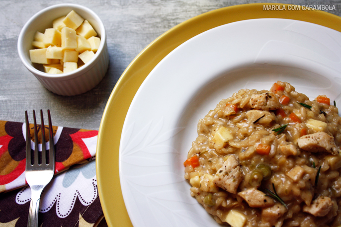 Receita de Risoto de frango com queijo coalho