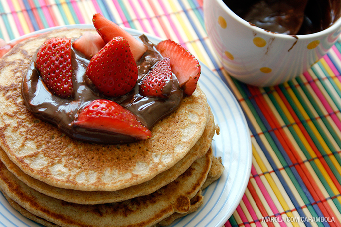 Panqueca de Morango com Nutella