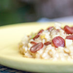 Receita de Risoto de linguicinha com queijo gruyère