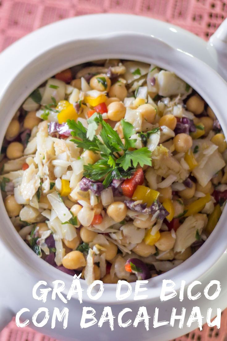 Salada de Grão de bico com bacalhau