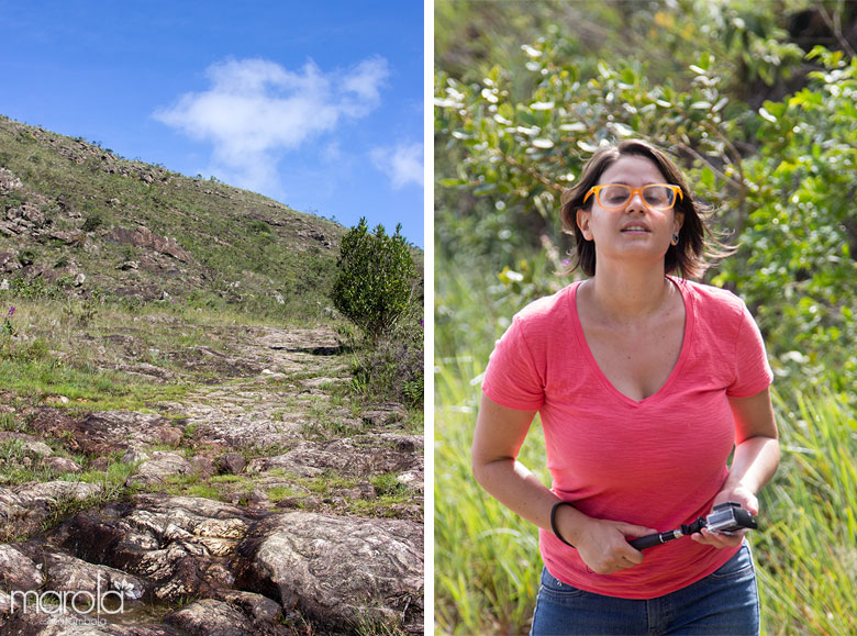 Amanda na caminhada na serra de São José