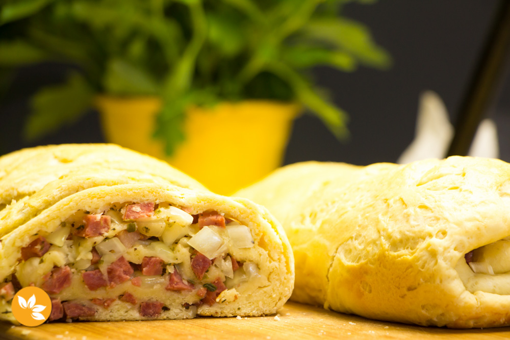 Pão recheado com Calabresa