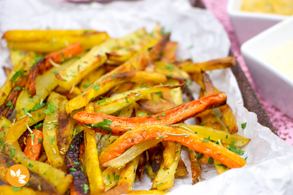 Receita de Palitos de legumes assados