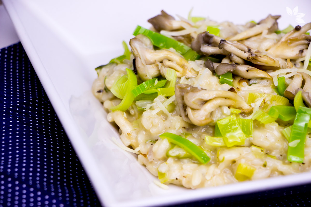 Receita de Risoto de Shimeji com Alho Poró