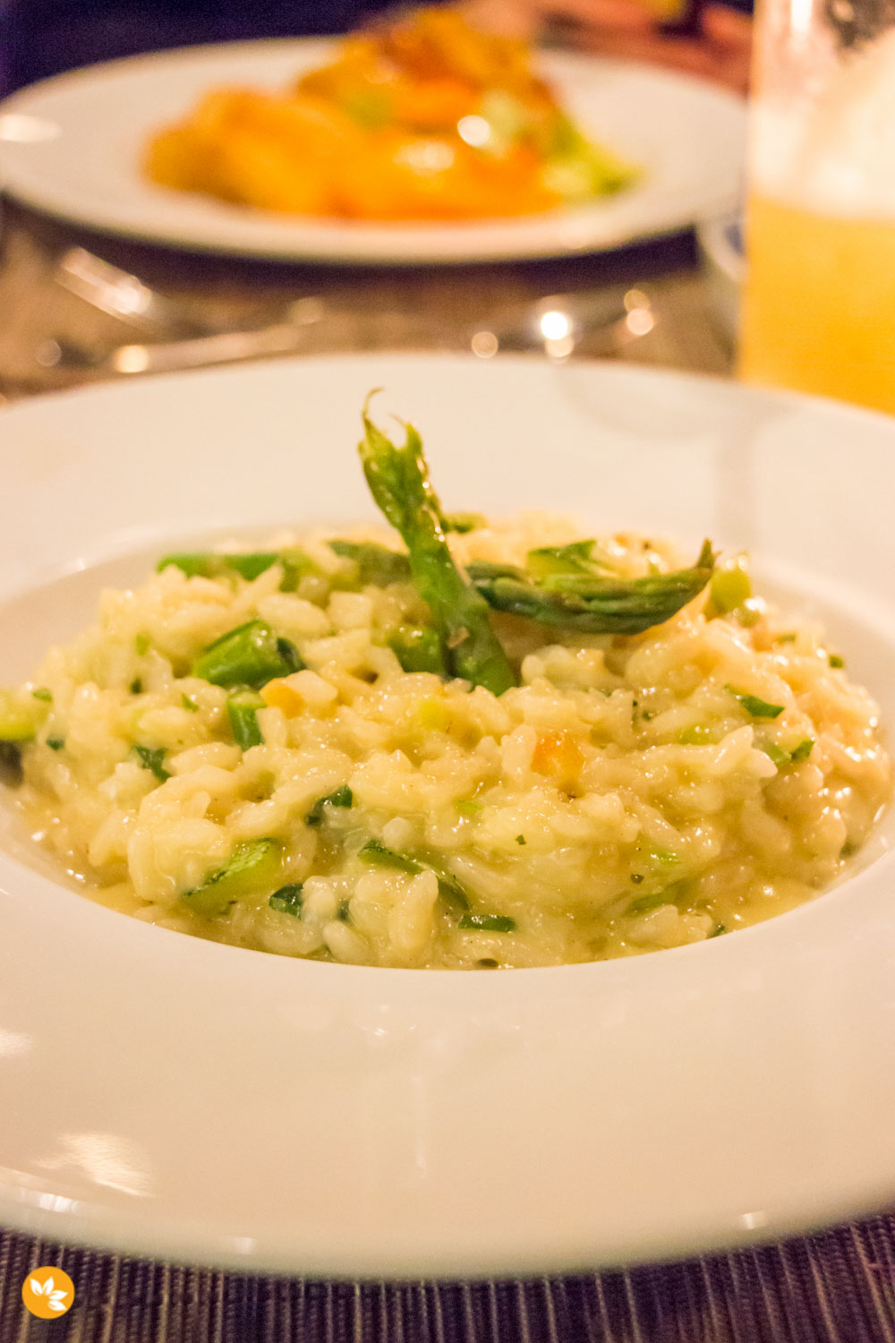 Risoto de aspargos e abobrinha