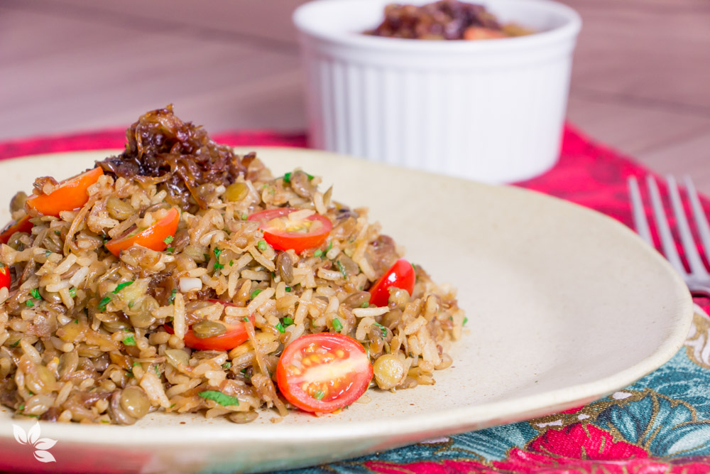 Receita de Arroz com Lentilha