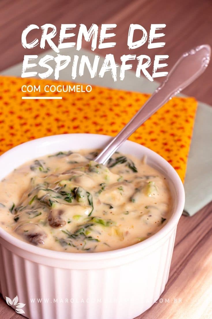 Receita de Creme de Espinafre com Cogumelos