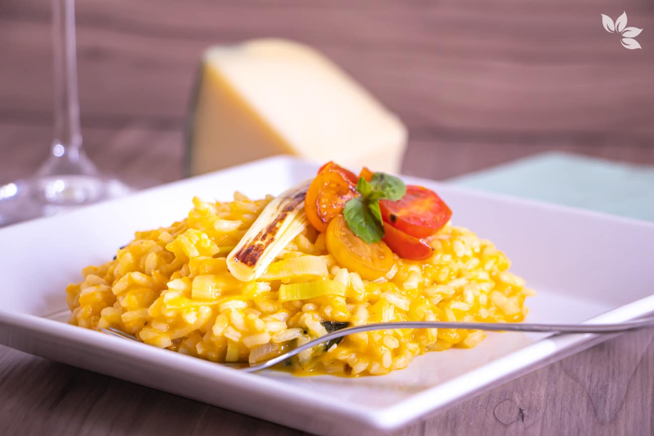 Receita de Risoto de Cenoura com Alho Poró