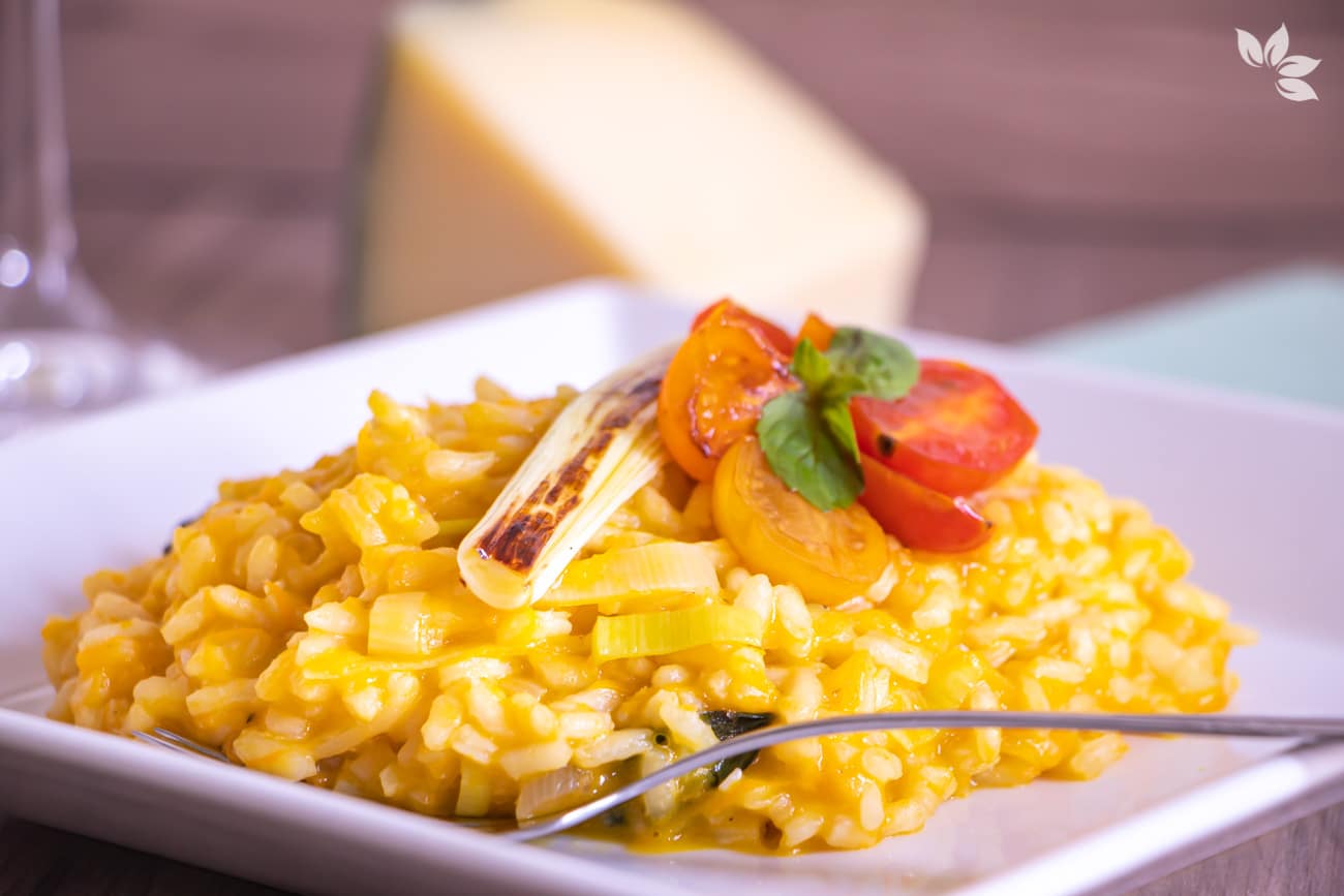 Receita de Risoto de Cenoura com Alho Poró