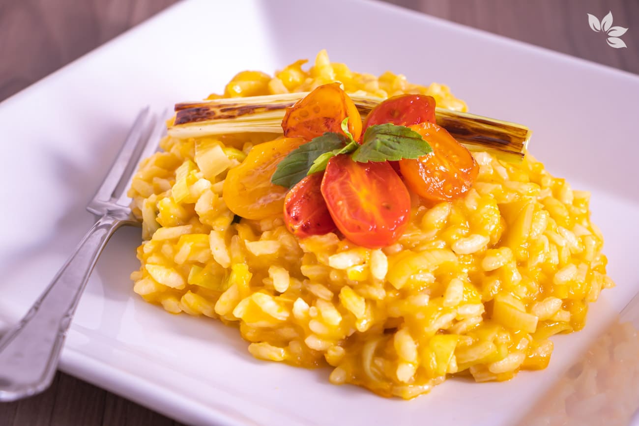 Receita de Risoto de Cenoura com Alho Poró