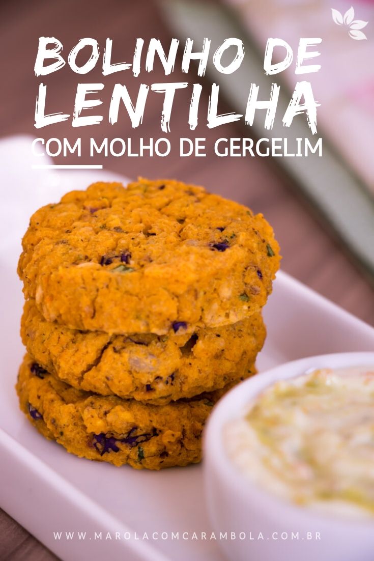 Receita de Bolinho de Lentilha com molho de gergelim