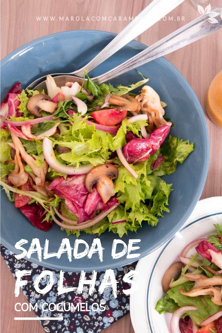 Receita de Salada de Folhas com Cogumelos