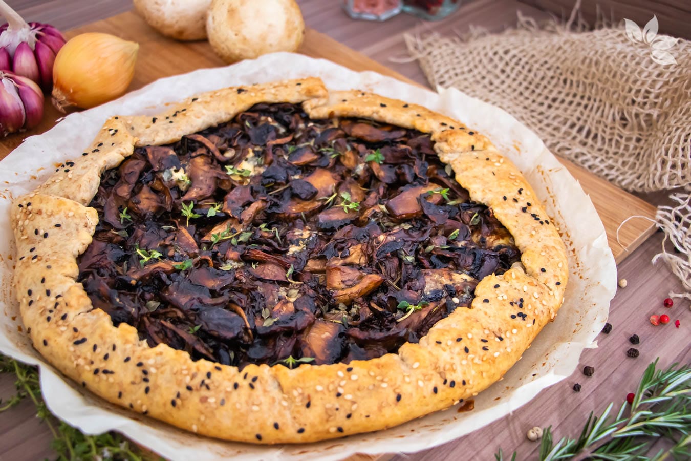 Receita de galette de cogumelos - Torta Rústica de Cogumelos