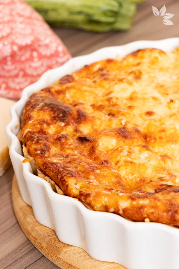 Receita de Torta de Couve Flor com Abobrinha e Grana Padano - Torta vegetariana